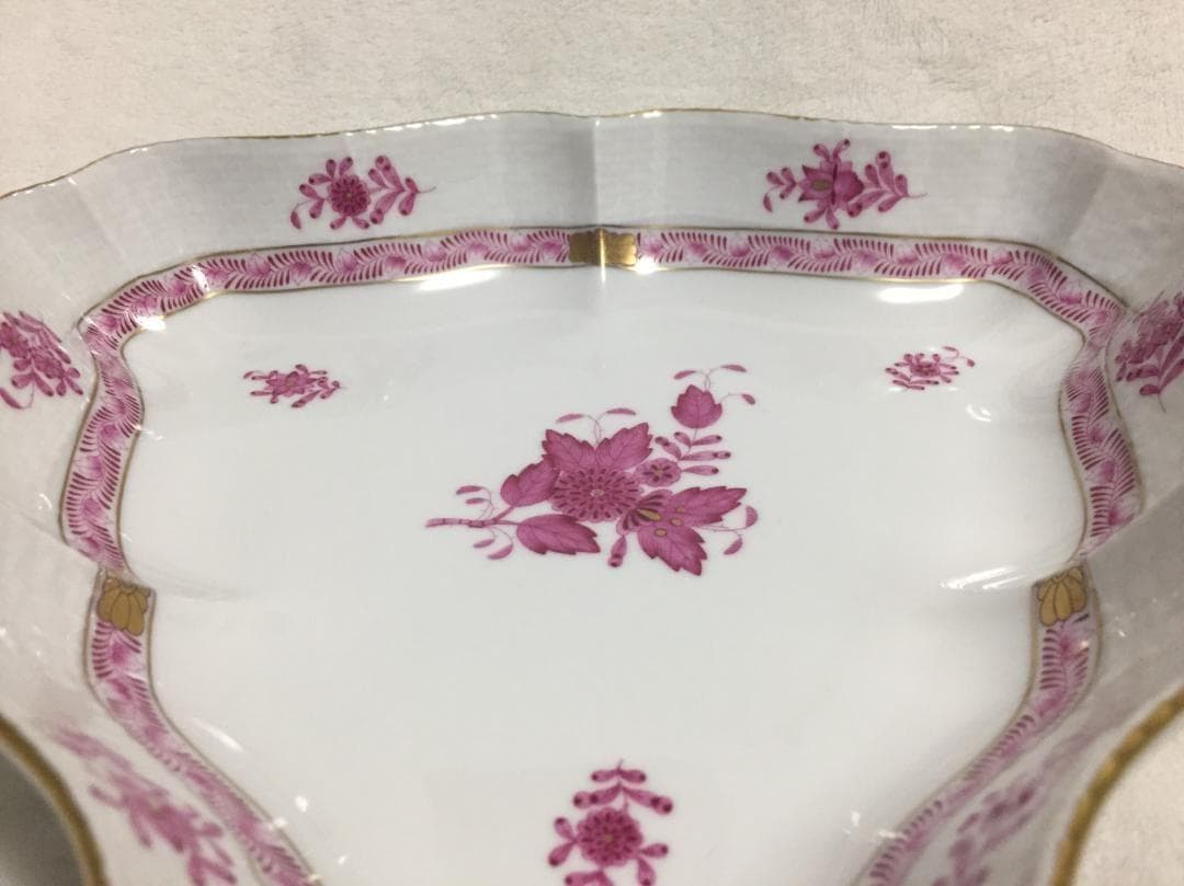超貴重 美品 HEREND ヘレンド トライアングル・ディッシュ 皿 プレート
