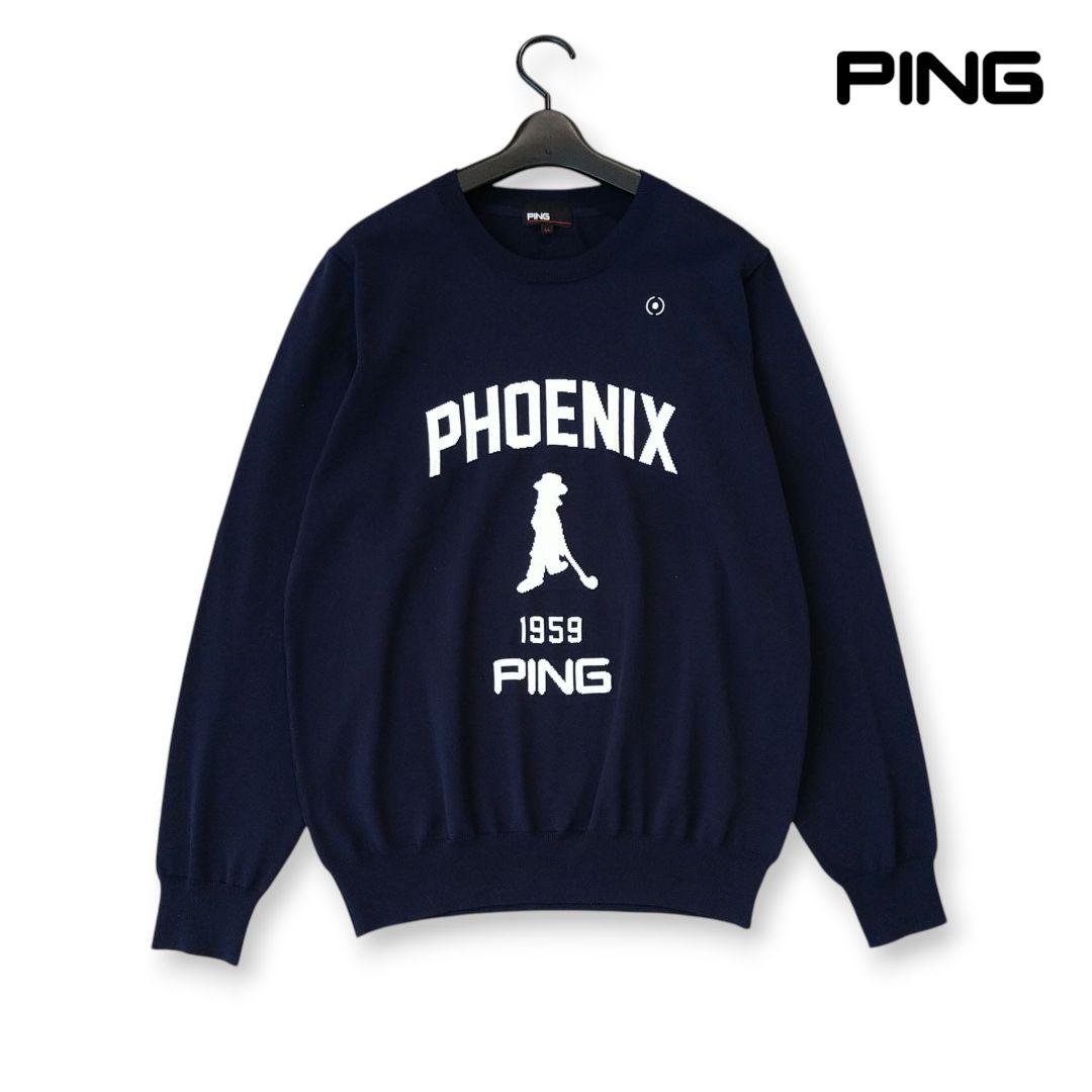 ■美品 PING PHOENIX ジャガード軽量クルーネックニットプルオーバー