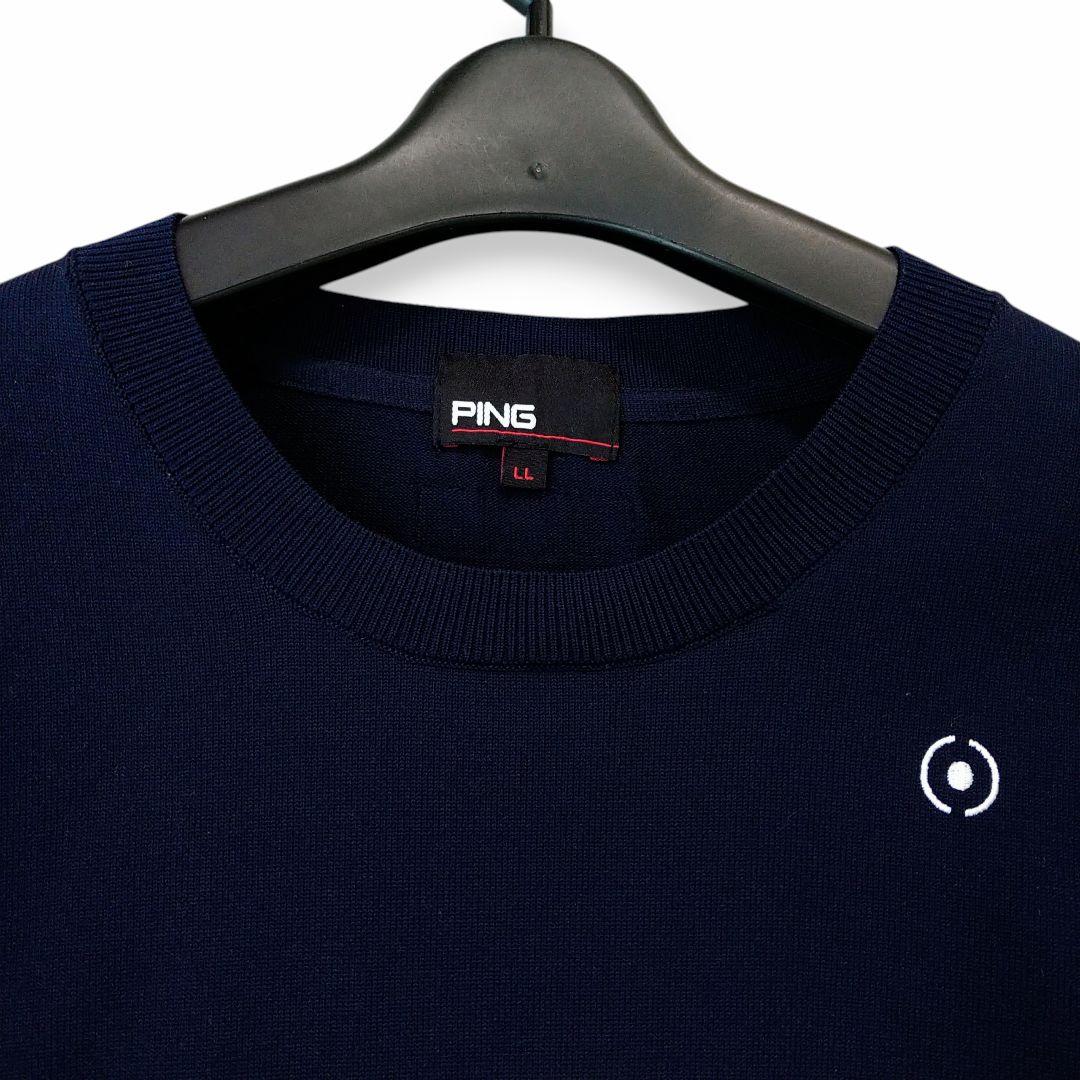 ■美品 PING PHOENIX ジャガード軽量クルーネックニットプルオーバー