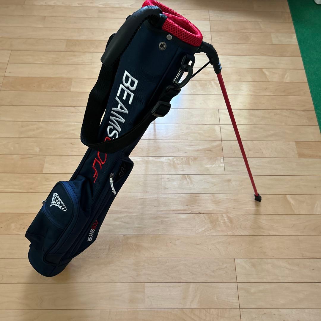 BEAMS GOLF スタンドバッグ ネイビー レッドセルフスタンド