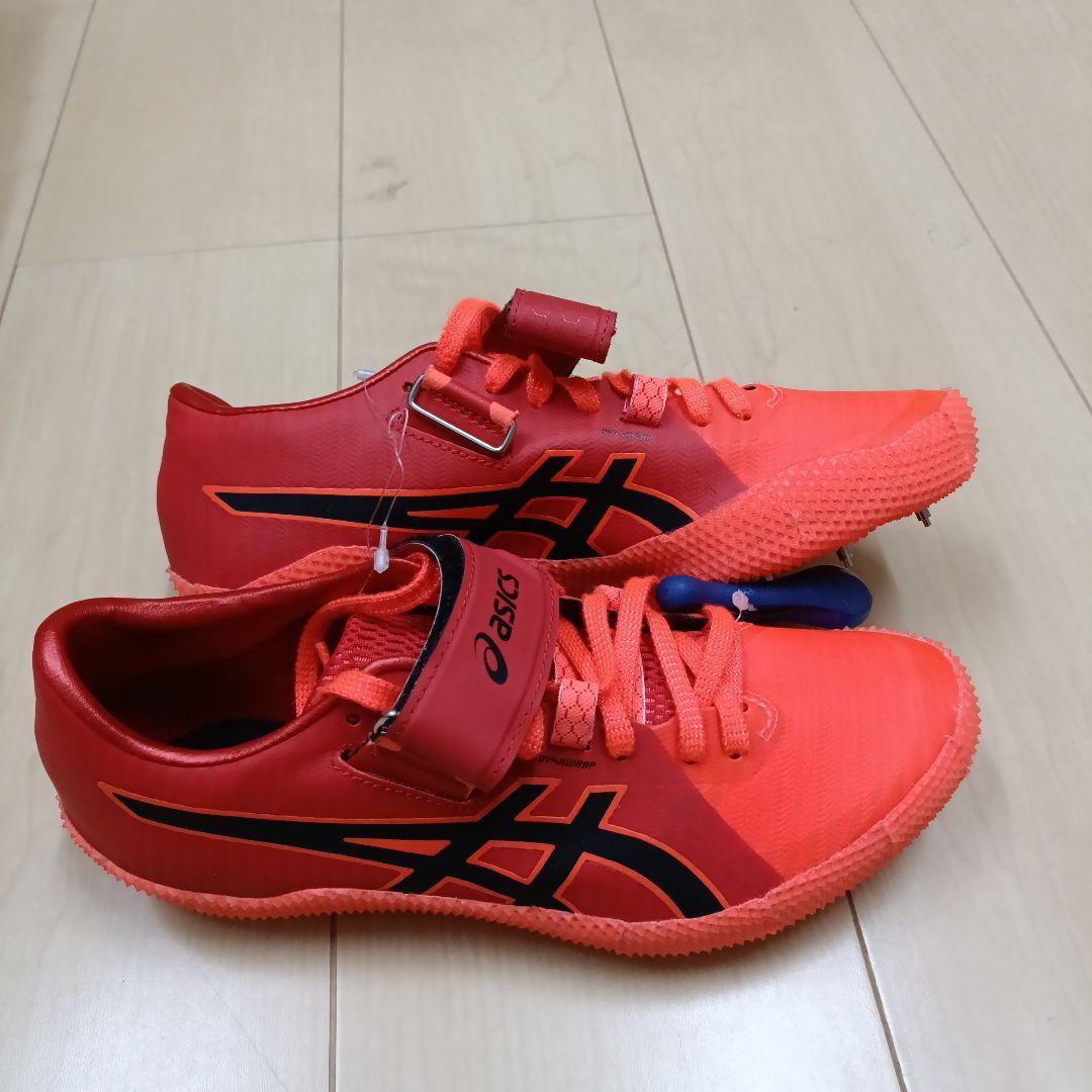 新品タグ付き■アシックス走高跳スパイク■左足踏切　25.5cmピン回し付