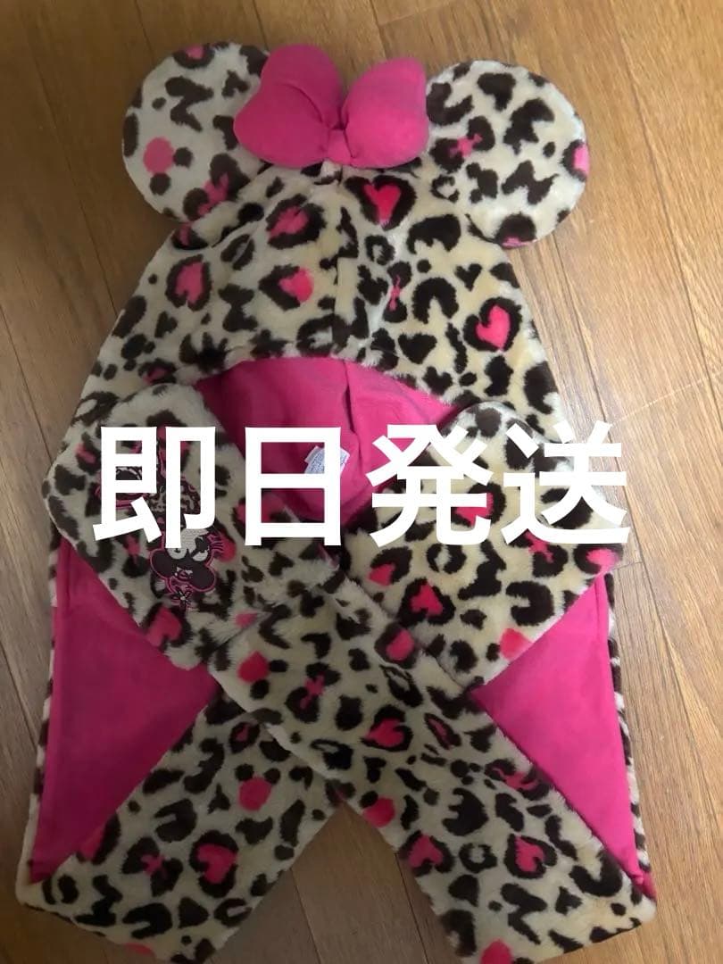 ミニー耳付きヒョウ柄 ファンキャップ