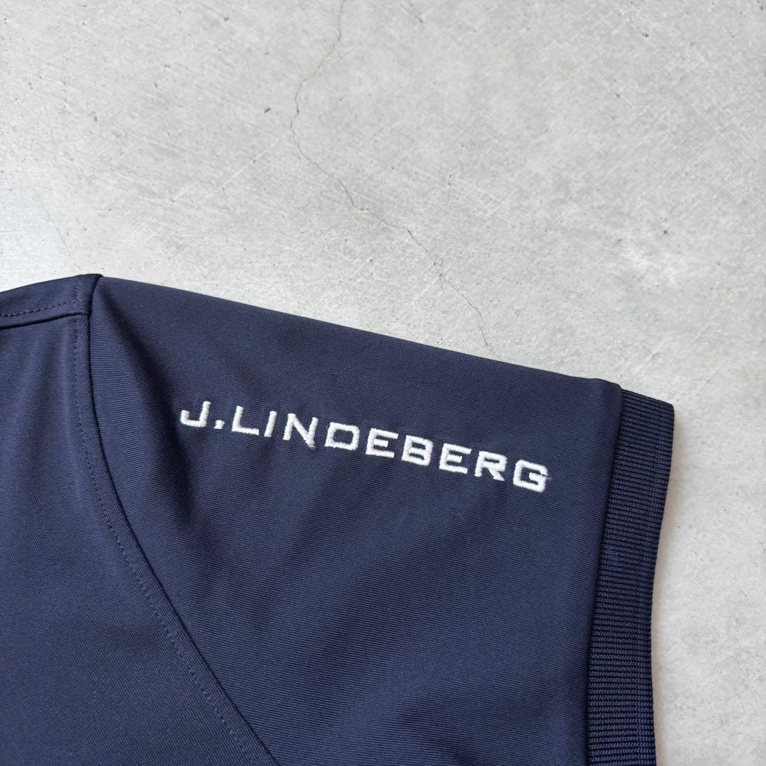 【美品】J.LINDEBERG ジェイリンドバーグ ロゴ刺繍 半袖ポロシャツ L