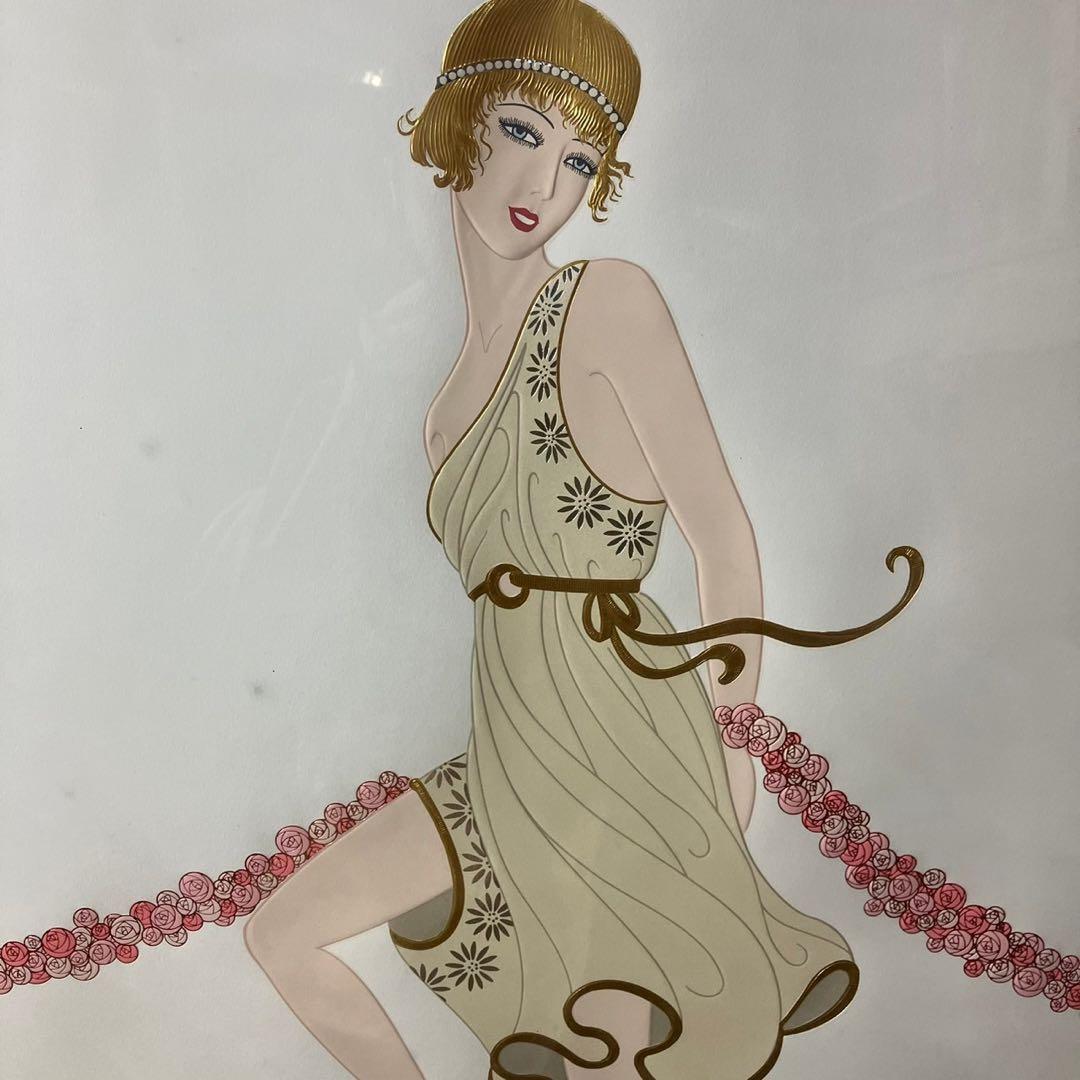 エルテ　ERTE フラワードレス　シルクスクリーン 女性のダンス アート