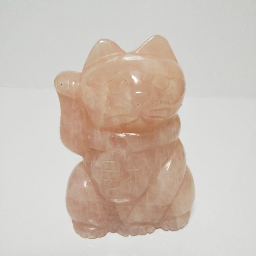 水晶パワーと招き猫パワーで金銭運UP!!ローズクォーツ(紅水晶)など