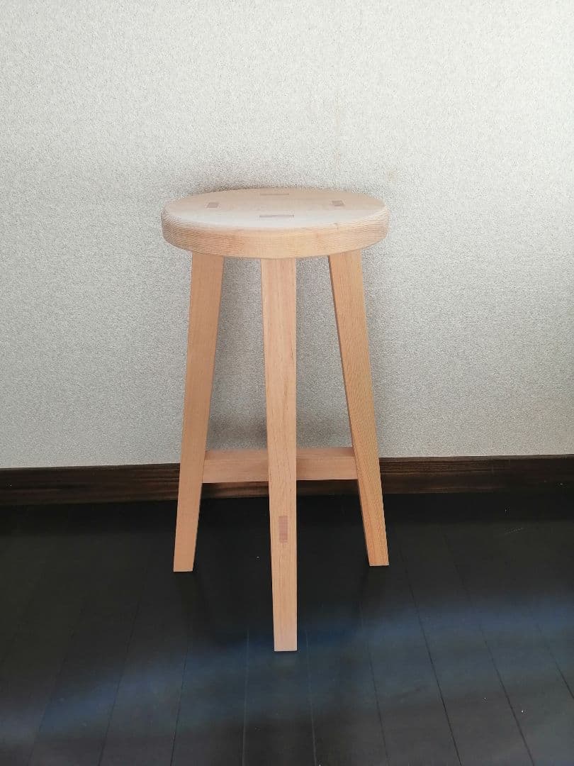 木製スツール　２脚セット　高さ58cm　丸椅子　stool