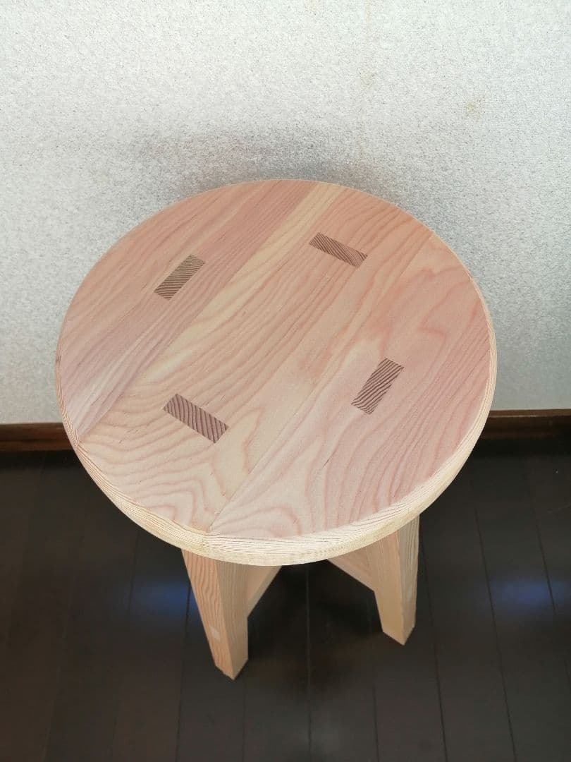 木製スツール　２脚セット　高さ58cm　丸椅子　stool