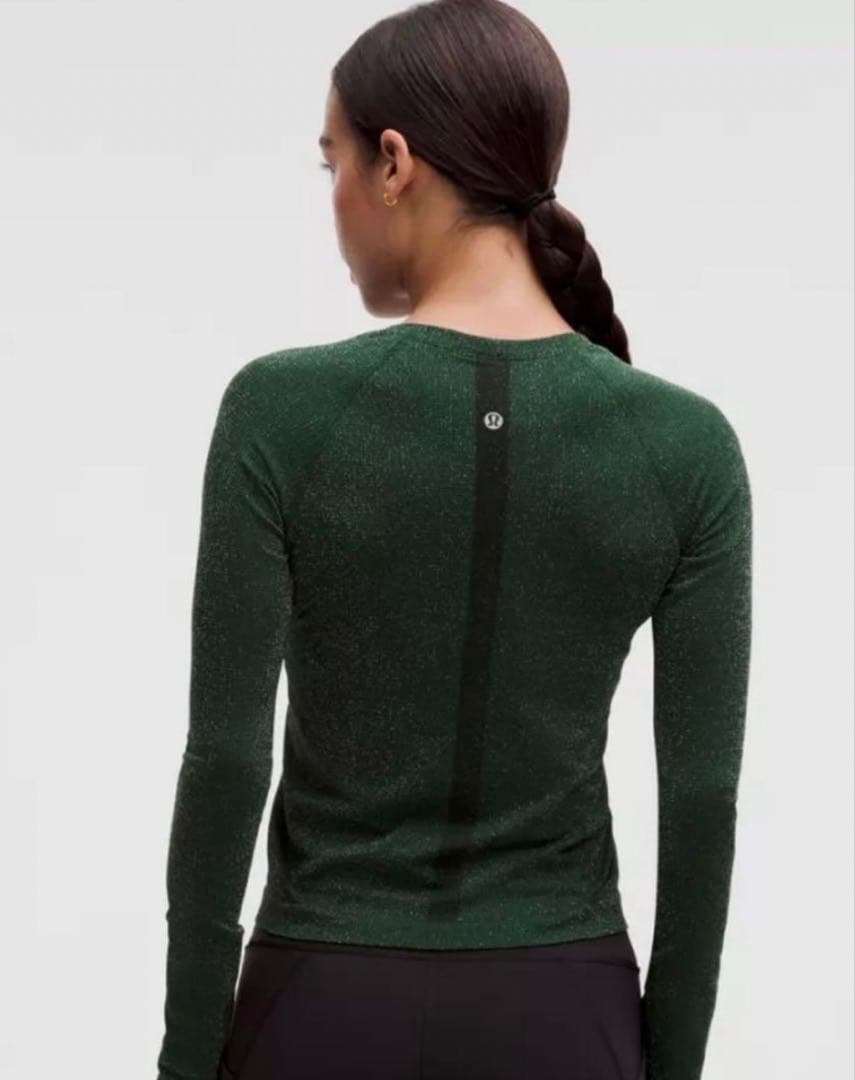 新同★lululemonルルレモン swiftlyロングスリーブsparkle緑