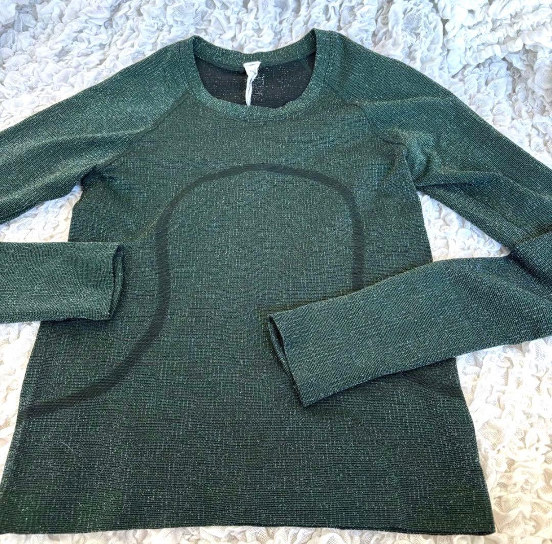 新同★lululemonルルレモン swiftlyロングスリーブsparkle緑
