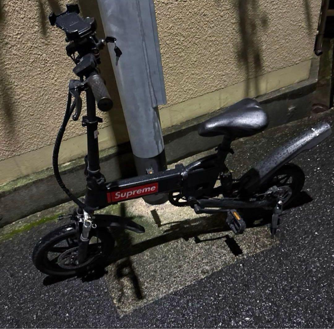 電動アシスト自転車 ブラック 折りたたみ モペット