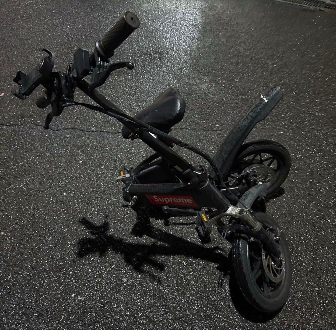 電動アシスト自転車 ブラック 折りたたみ モペット