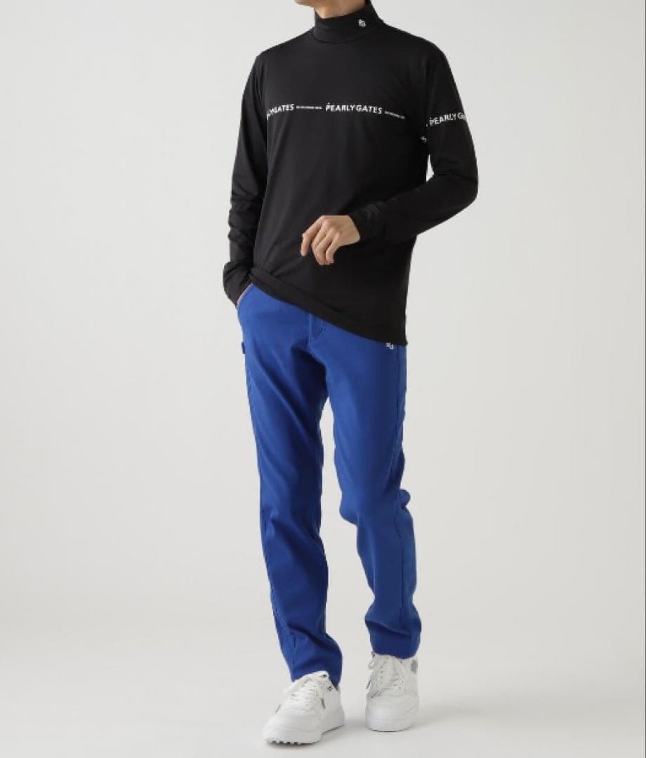 新品 パーリーゲイツ 37.5ベア天竺長袖ハイネックカットソー(5)L/濃紺