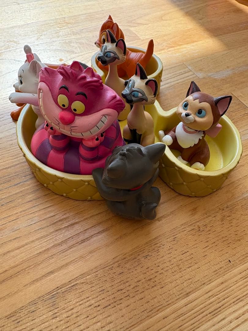 希少■ ディズニー　猫キャラクター　フィギュリン　9点セット　当時物　キャット