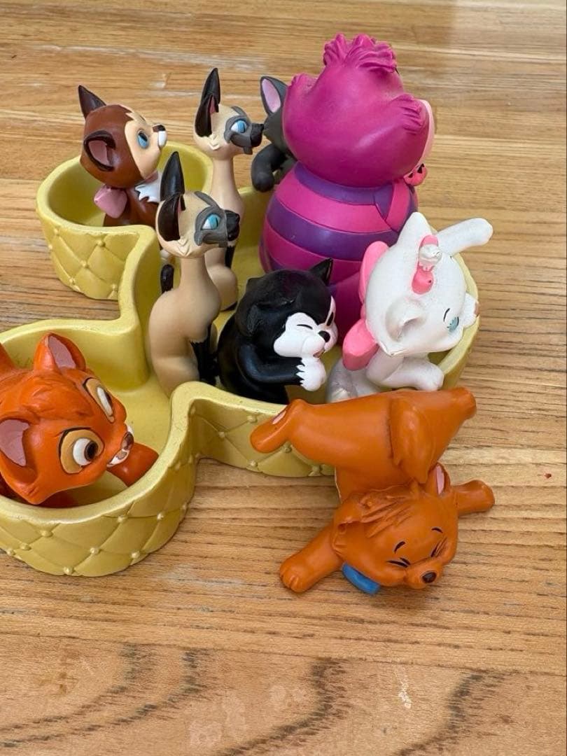 希少■ ディズニー　猫キャラクター　フィギュリン　9点セット　当時物　キャット