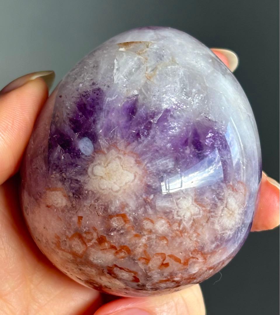 レア　高品質　ピンクアメジスト　桜瑪瑙　BIG卵　egg パープル