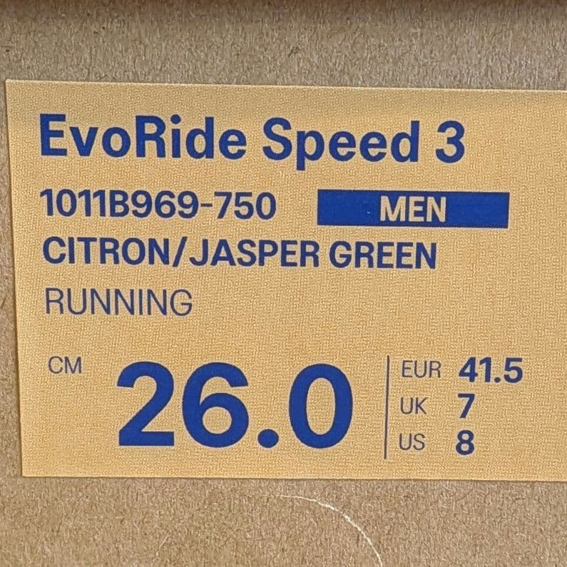 【美品】ASICS EvoRide Speed 3 26.0cm 2E