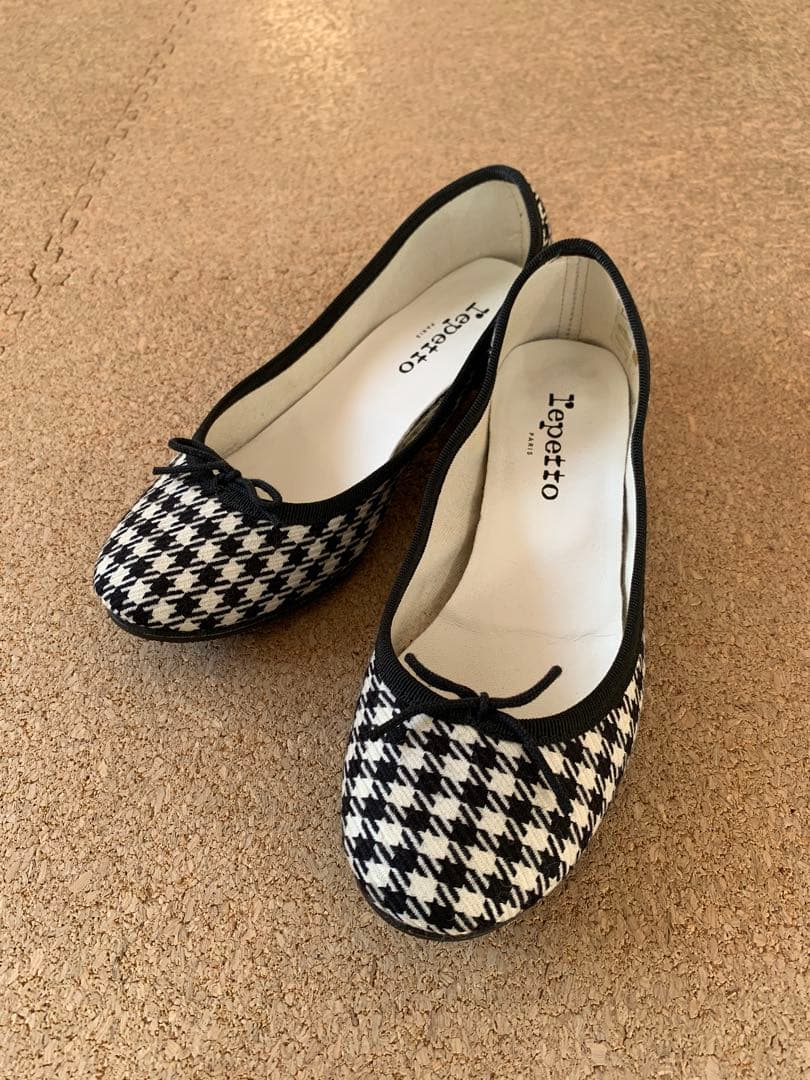 Repetto バレエシューズ 白黒ハウンドトゥース