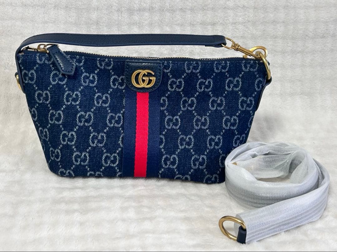 【週末割】GGロゴ入り　デニムショルダー&ポーチバッグ　ノベルティ