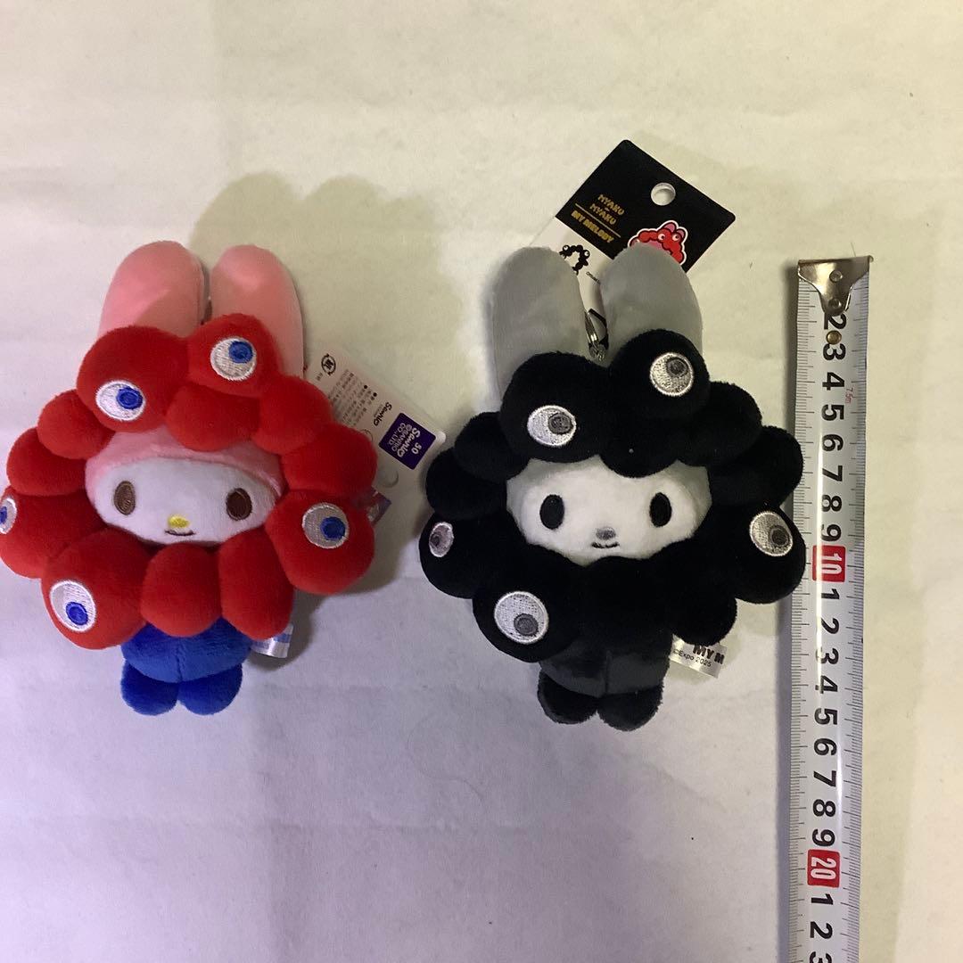 サンリオミャクなりきりぬいぐるみ 黒・ノーマルカラー（赤・青）カラビナ付マイメロ