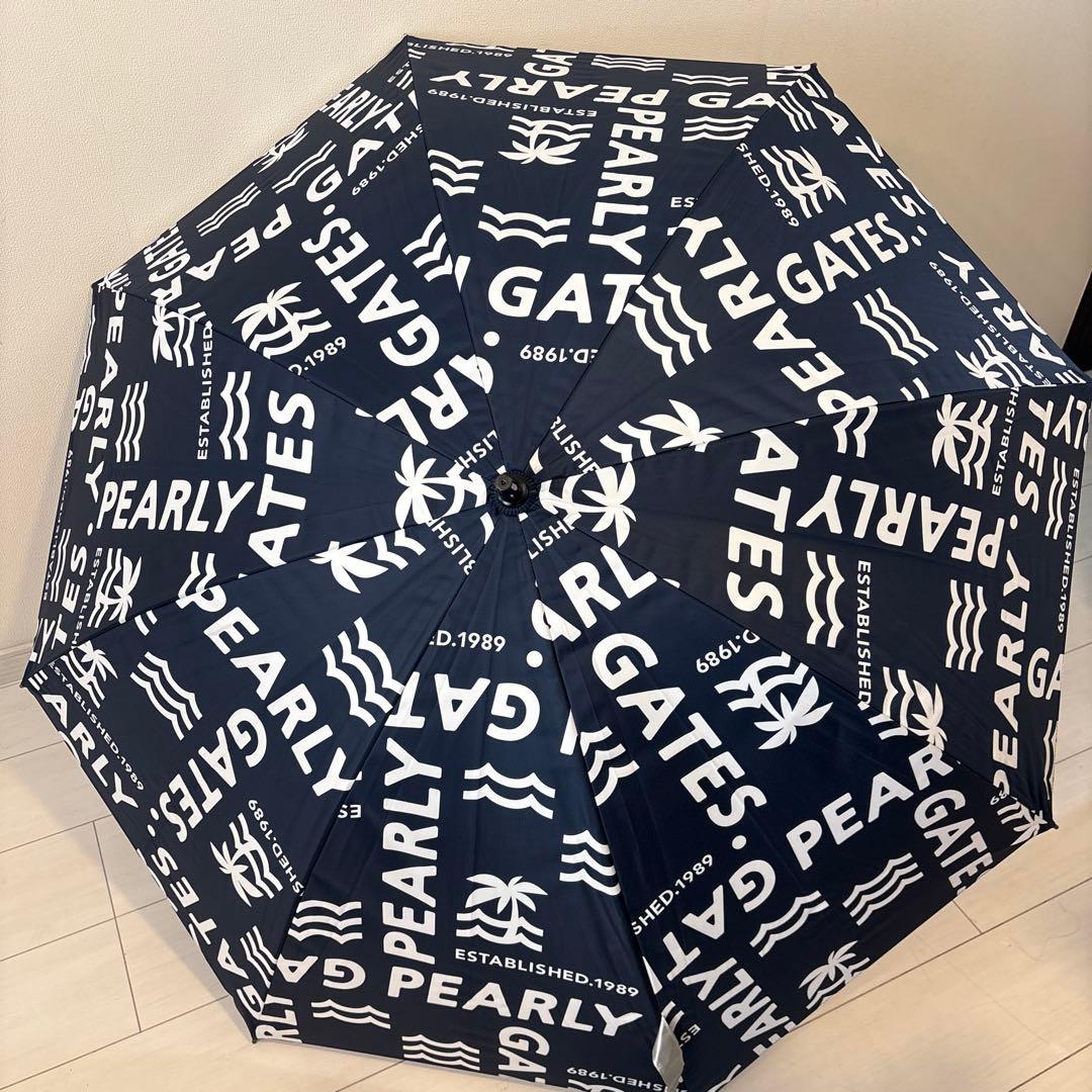 PEARLY GATES ゴルフ傘 ロゴ総柄 ネイビー 傘