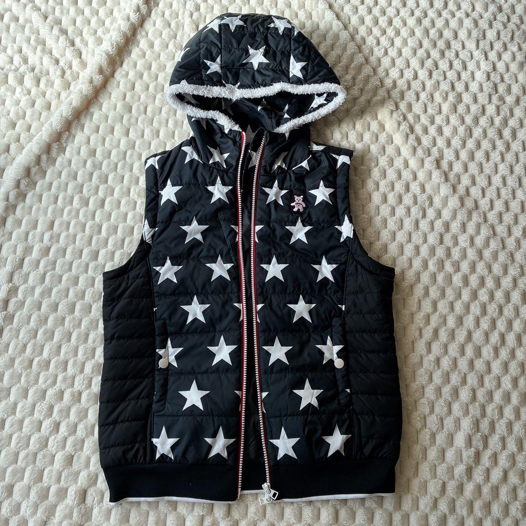 美品　キャロウェイ　2way 中綿ジャケット フード　ベスト　ダブルジップ　星