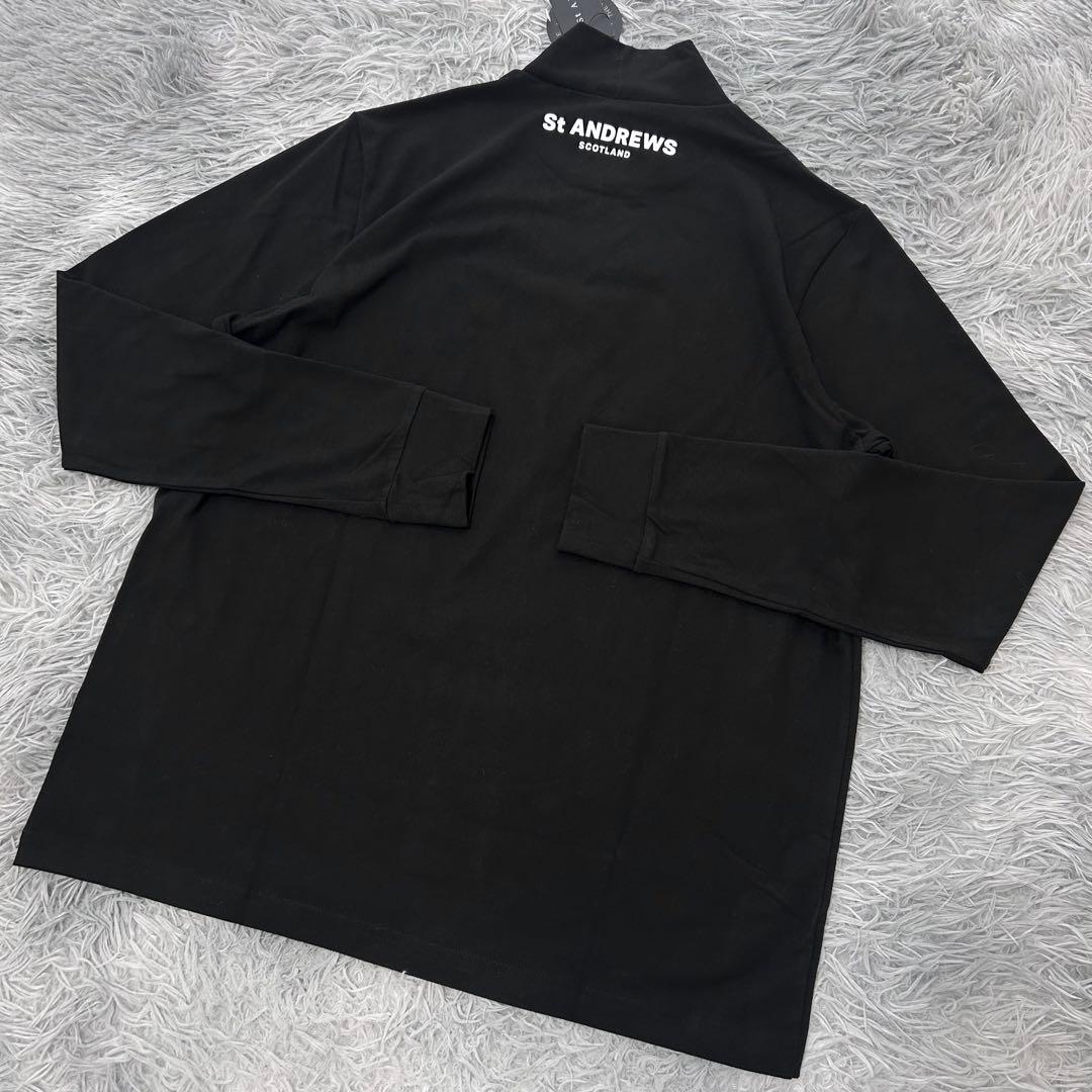 新品　セントアンドリュース　モックネック　長袖シャツ　秋冬　ブラック　LLサイズ