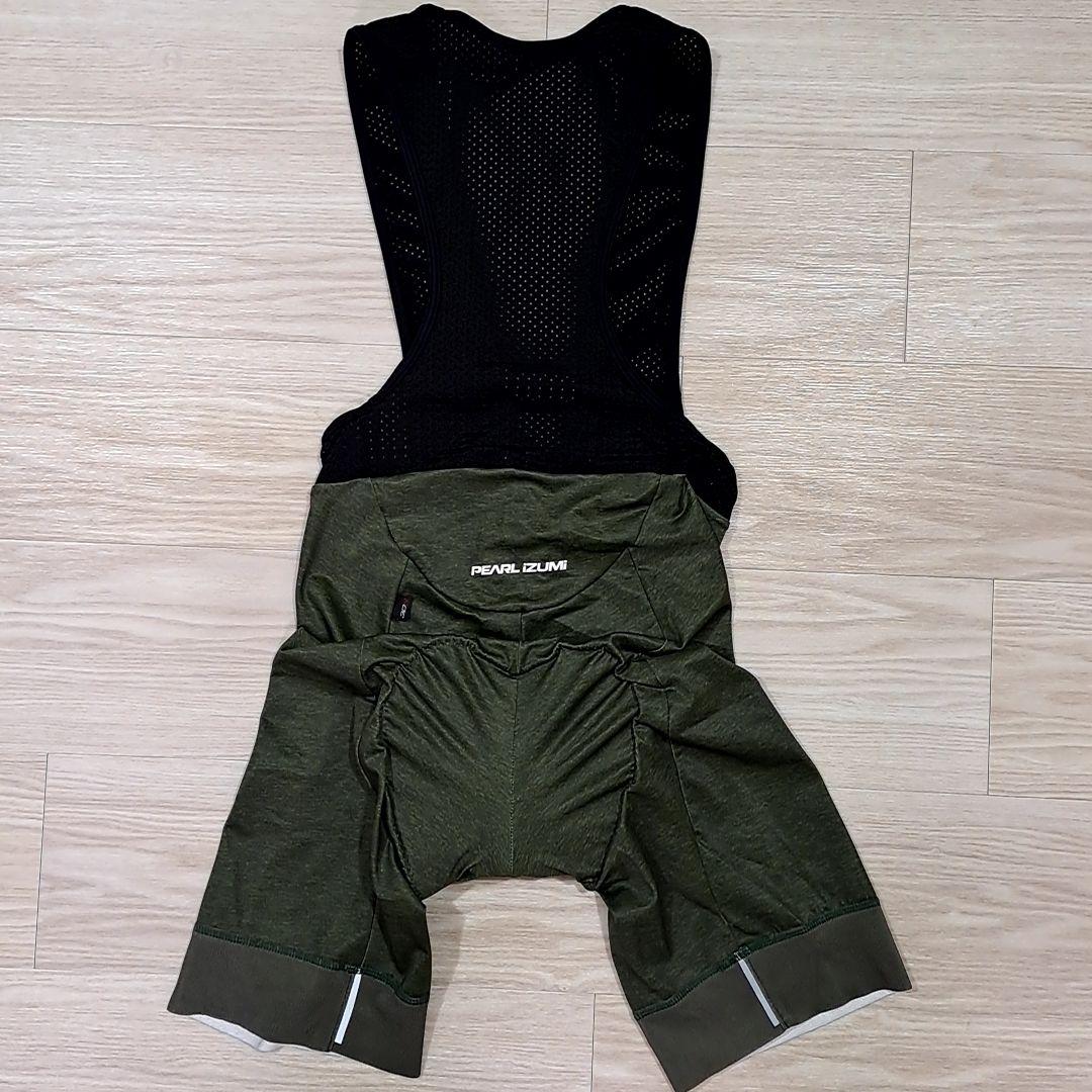 パールイズミ アクセルビブパンツ 210-3DR メンズLサイズ オリーブ