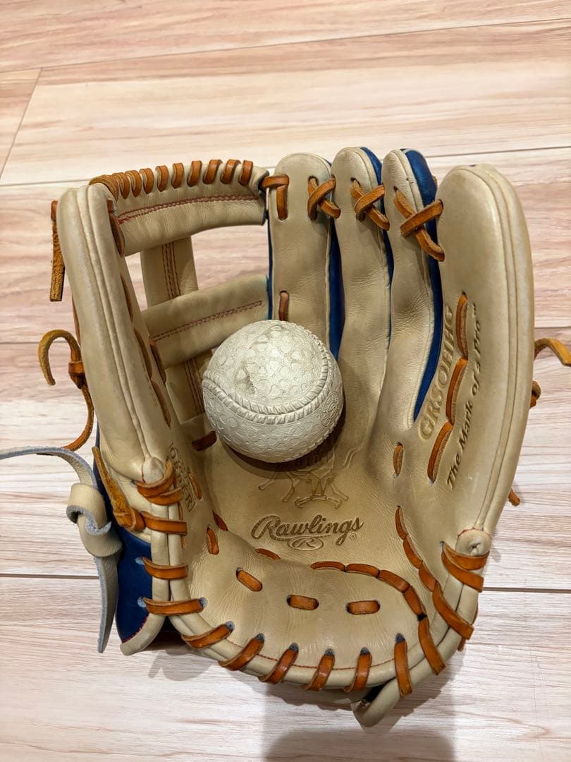 値下げ交渉伺います　Rawlings 軟式グローブ 青/ベージュ