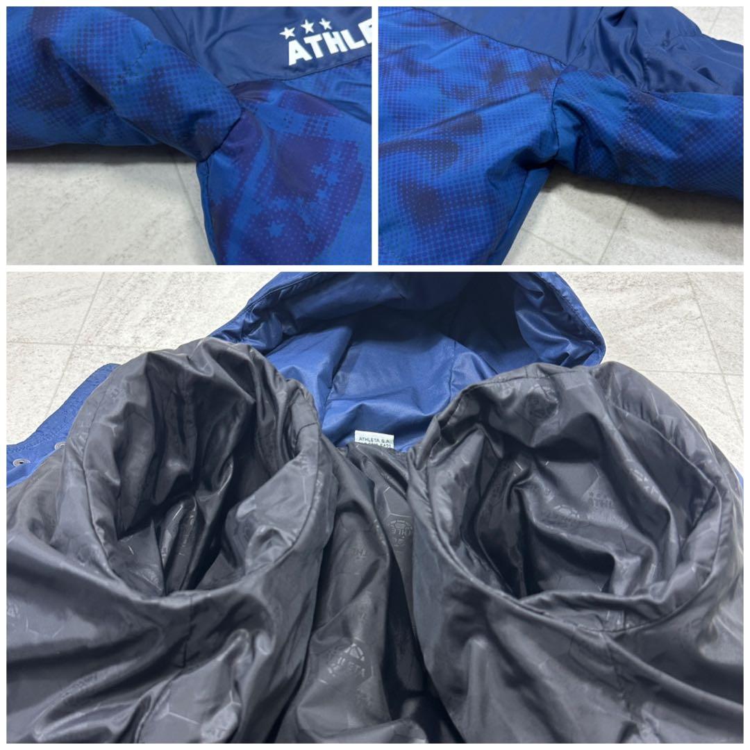 美品【ATHLETA】ベンチコート ロング 迷彩 カモフラ フード 中綿 M