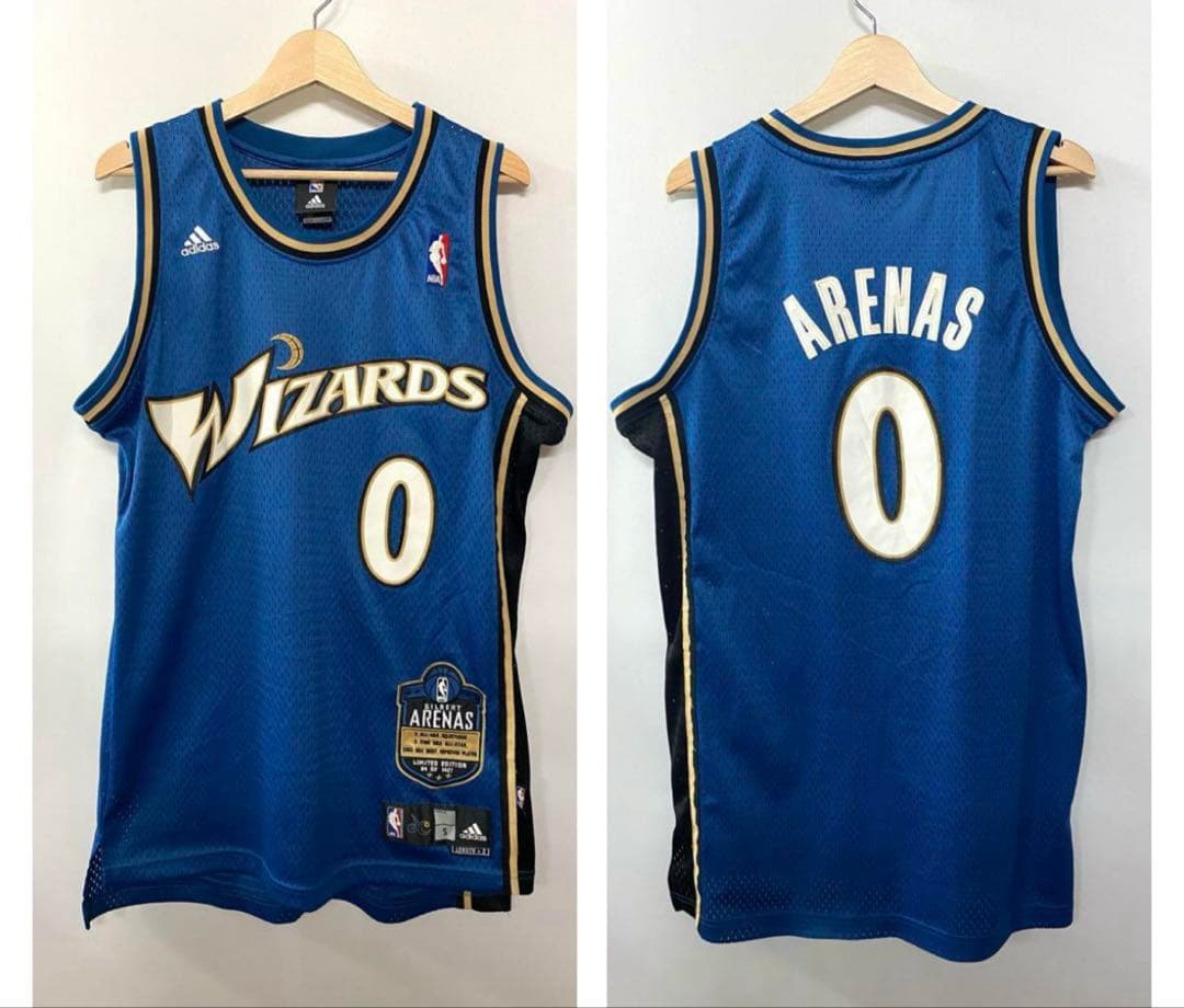 adidas NBA　ウィザーズ　アリナス　刺繍ロゴ　ゲームシャツ　ユニフォーム