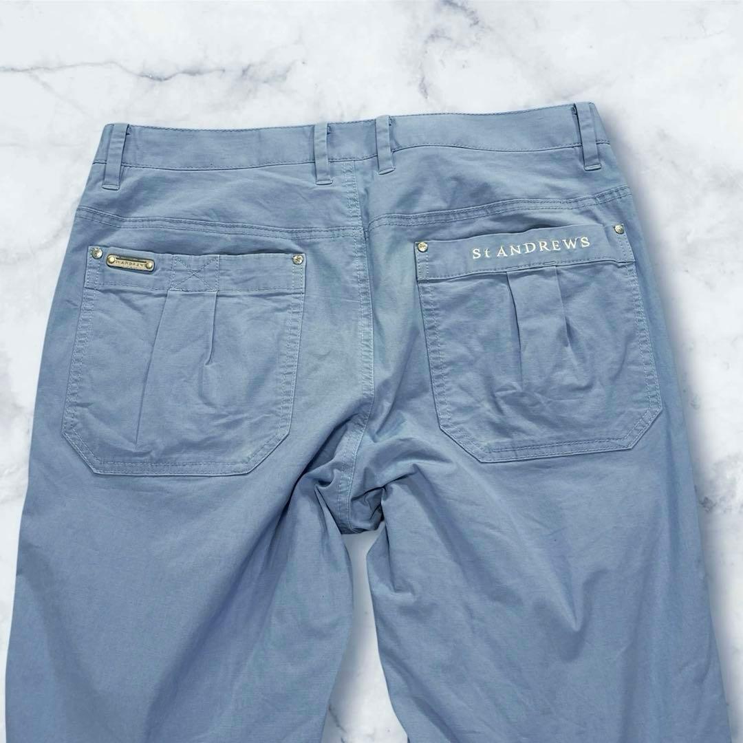 セントアンドリュース　ロングパンツ　M メンズ　春夏　ゴルフ　ブルー系