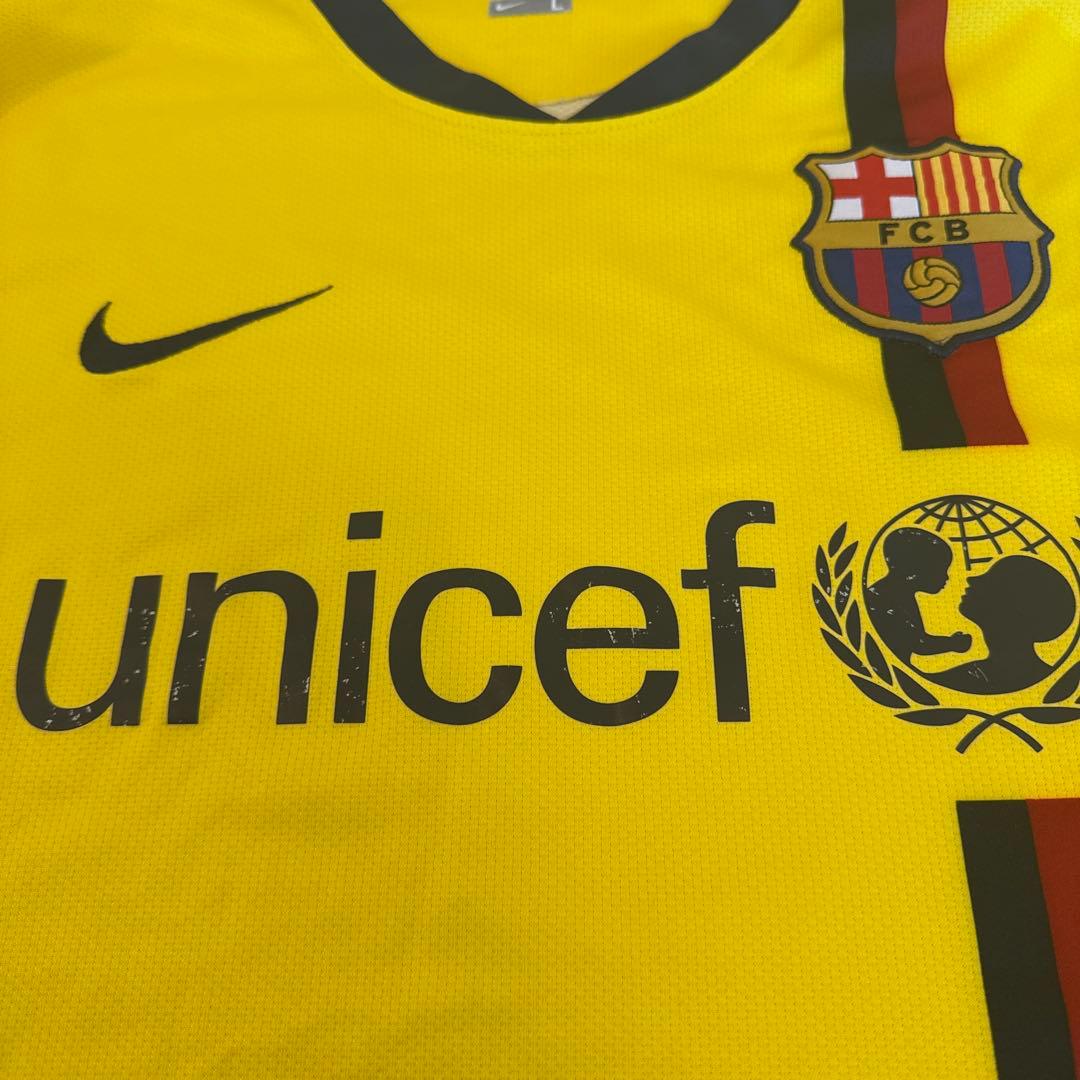 【美品】FCB バルセロナ　ユニセフ　サッカー　ナイキ　シャツ　イエロー　長袖