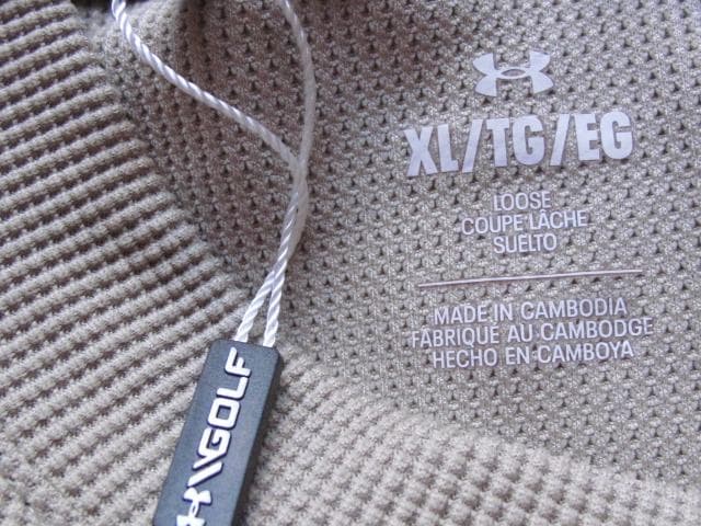 UNDER ARMOUR ゴルフ用モックネックシャツ XL ワッフル素材