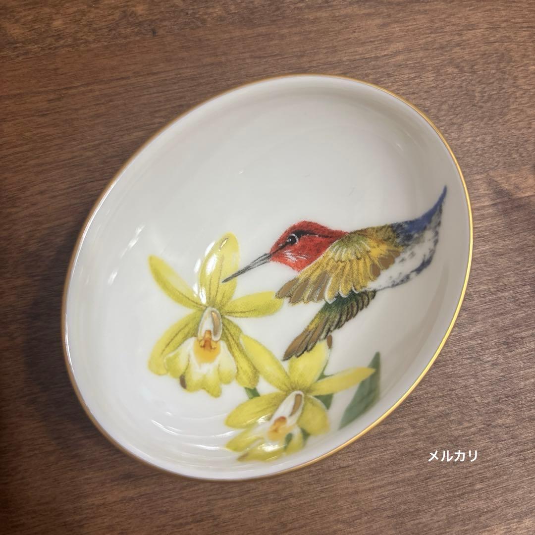 レア　新品　アマゾニア フローラルプリント ディップボウル　鳥　バード　3個