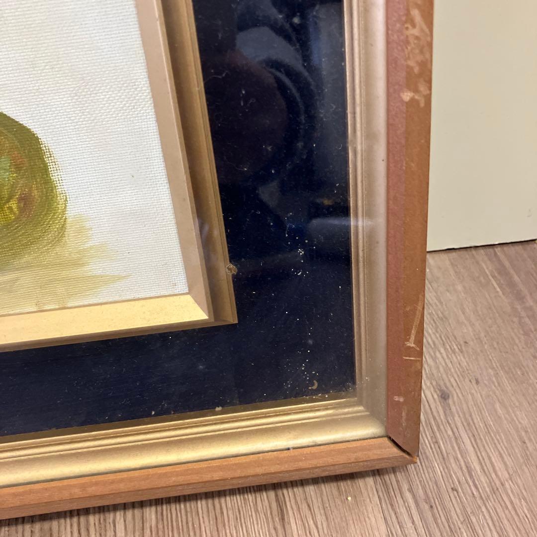 油彩画 静物画 果物 額装 アート インテリア アンティーク 昭和レトロ 絵画