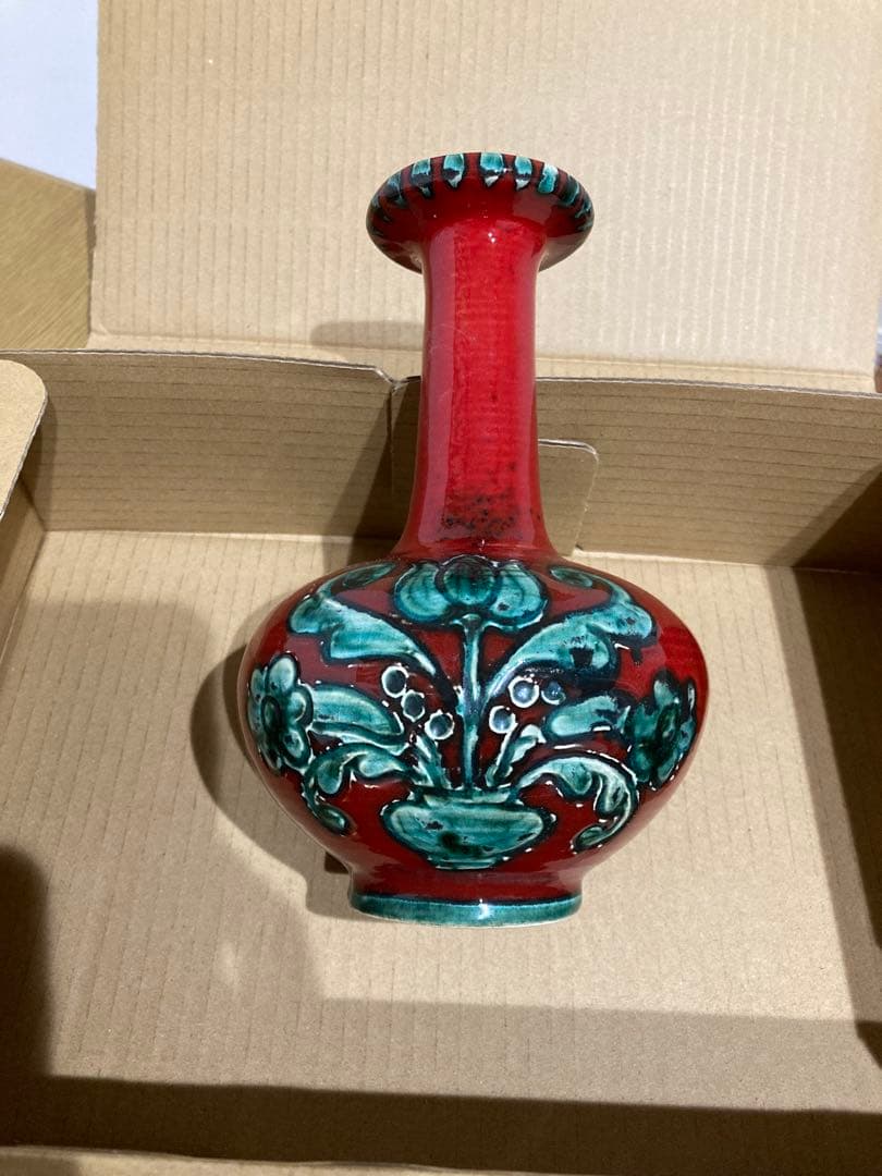 【中古】グムンドナー・ケラミック 手書き花瓶 約18cm