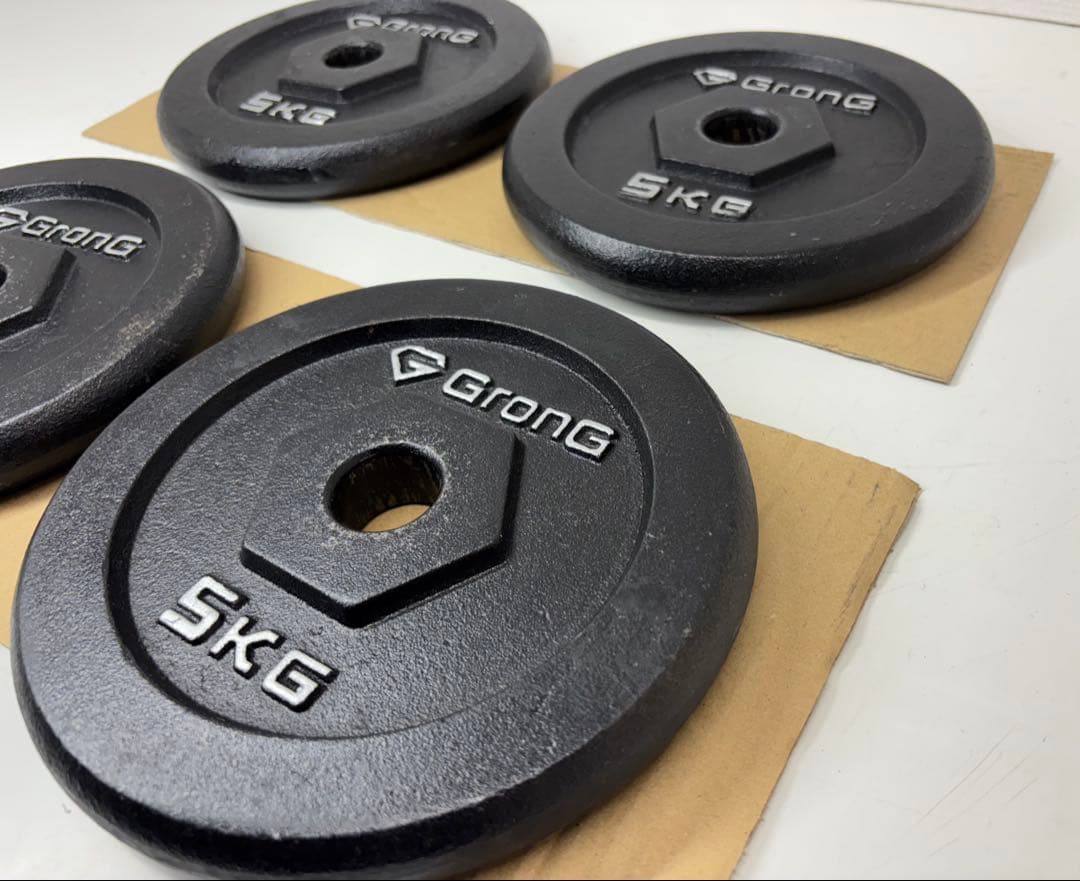 GronG グロング ダンベルプレート 5㎏×4枚 ダンベル バーベル 筋トレ