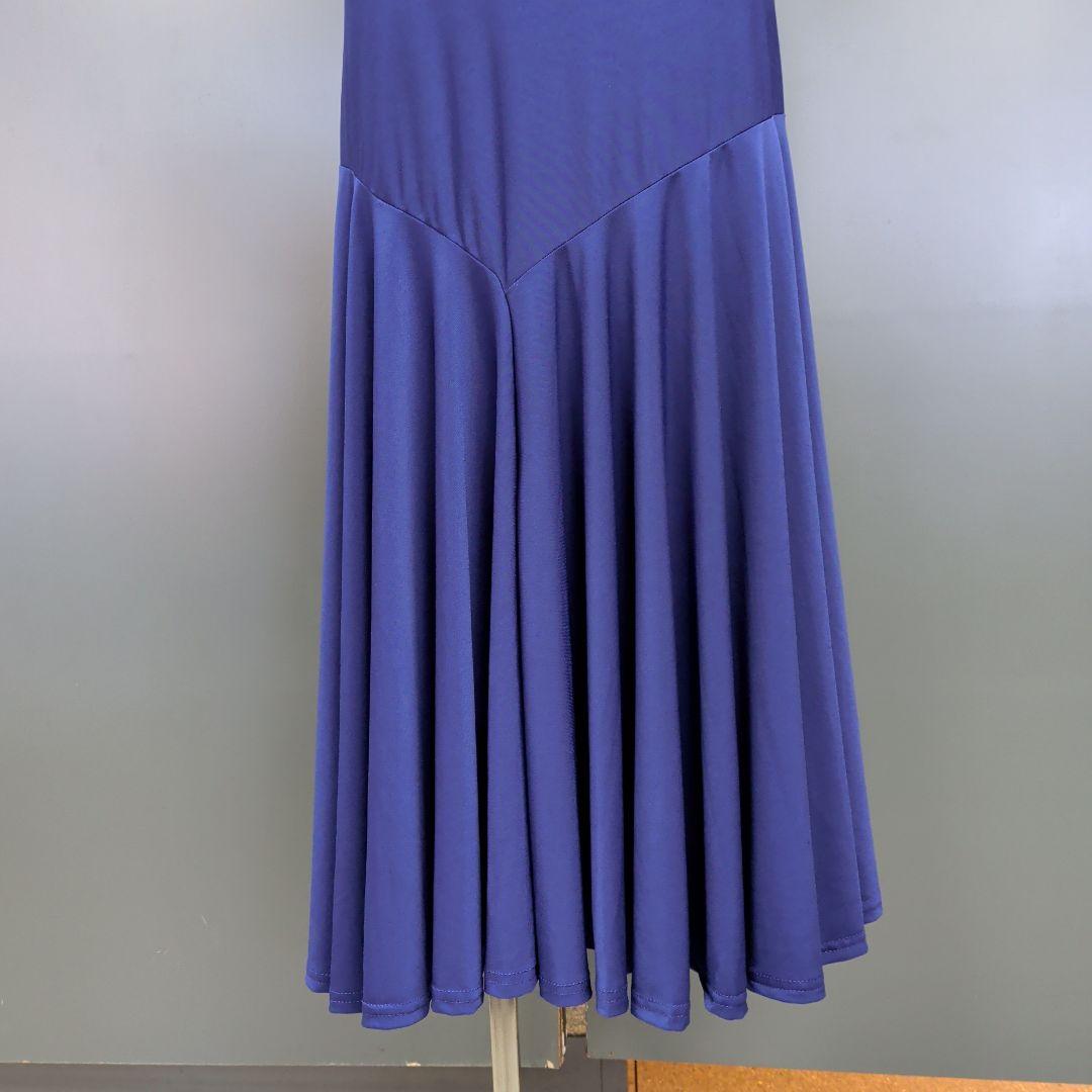 [新品]紫色 フレアロングスカート 社交ダンス用
