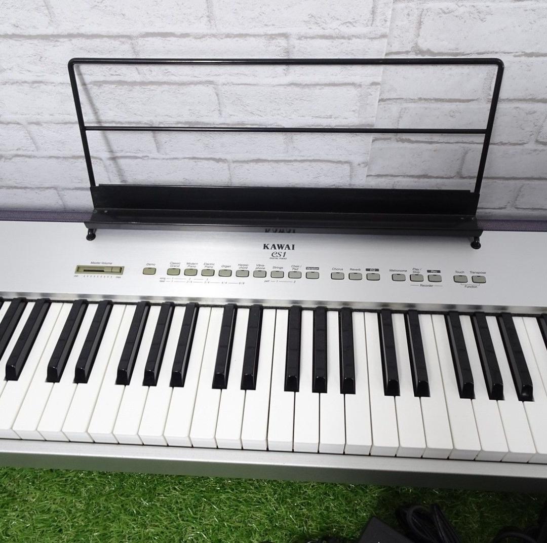 KAWAI ES1 88鍵盤キーボード シルバー スタンド アダプター ペダル