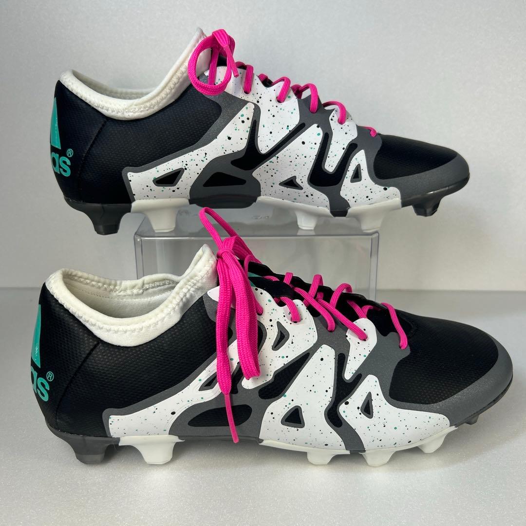 【極美品】adidas サッカースパイク X15.2 黒 ピンク 26.0