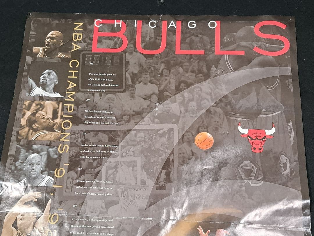シカゴ・ブルズ NBAチャンピオン 特大ポスター88.5cm×58.5cm