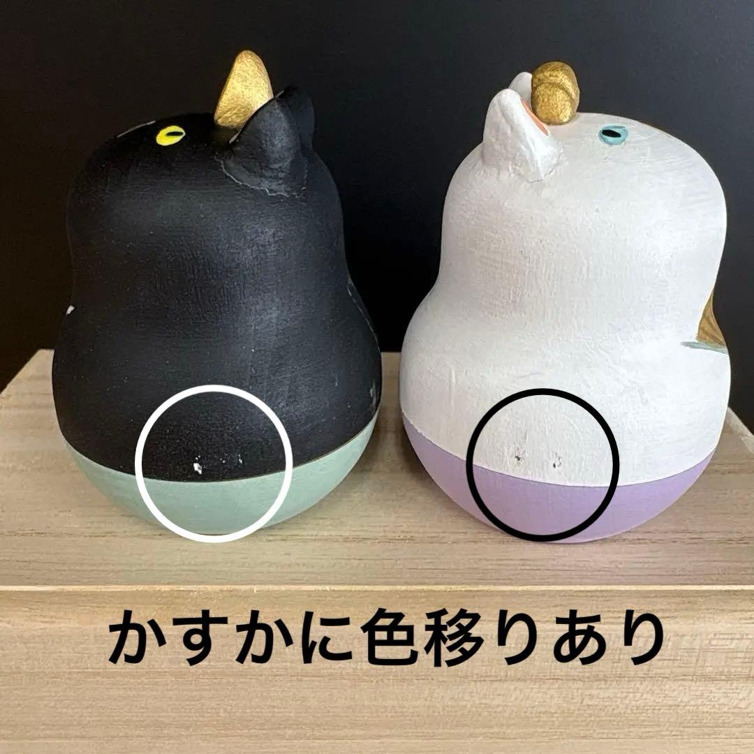 ねこマトリョーシカ　木製　白黒
