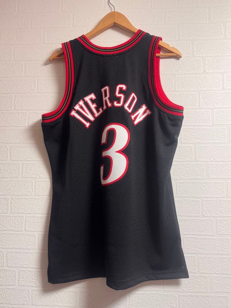 Iverson 3 Sixers ブラックユニフォーム L