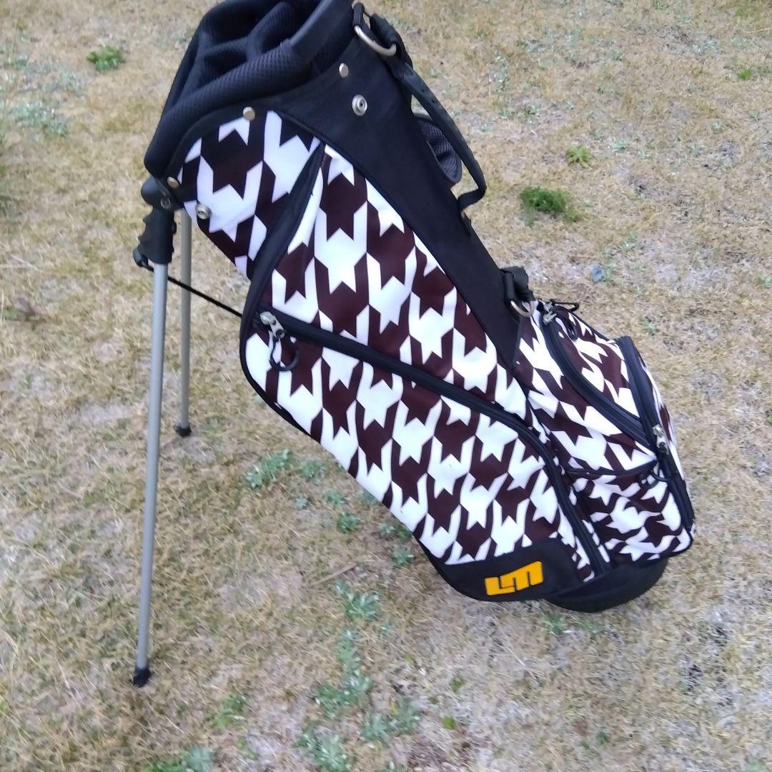 LoudMouth ゴルフバッグ ハウンドトゥース柄　ネームプレート付き