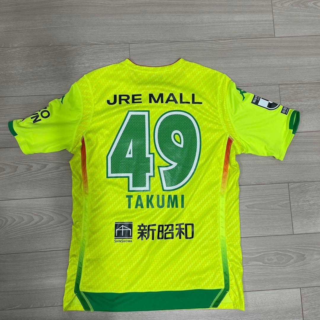 ジェフ千葉 下平匠選手 Kappa サッカーシャツ 蛍光イエロー