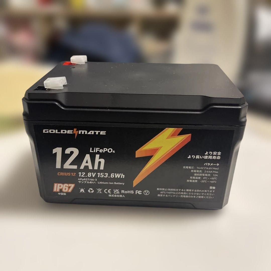 Goldenmate バッテリー　12.8V12Ah 3個　充電器込み