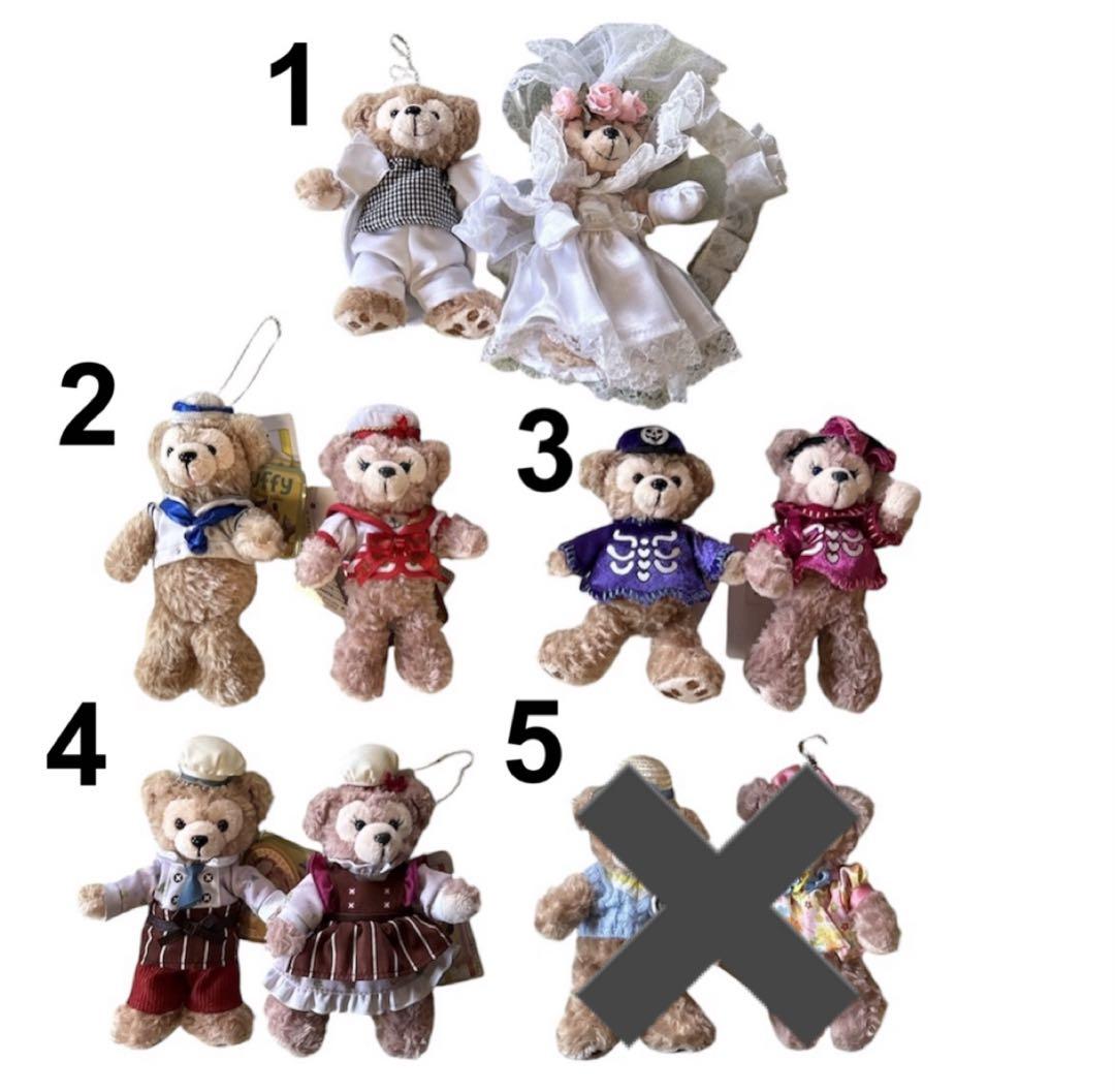 美品　ディズニー　ぬいぐるみバッジ　ダッフィー　シェリーメイ　ペア　25セット