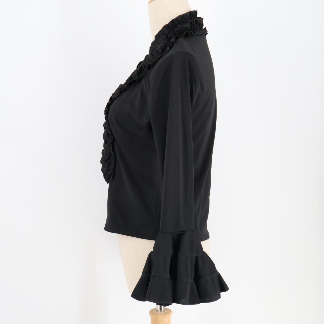 【美品 フラメンコ衣装】ブラック leirena トップス ブラウス 黒 長袖