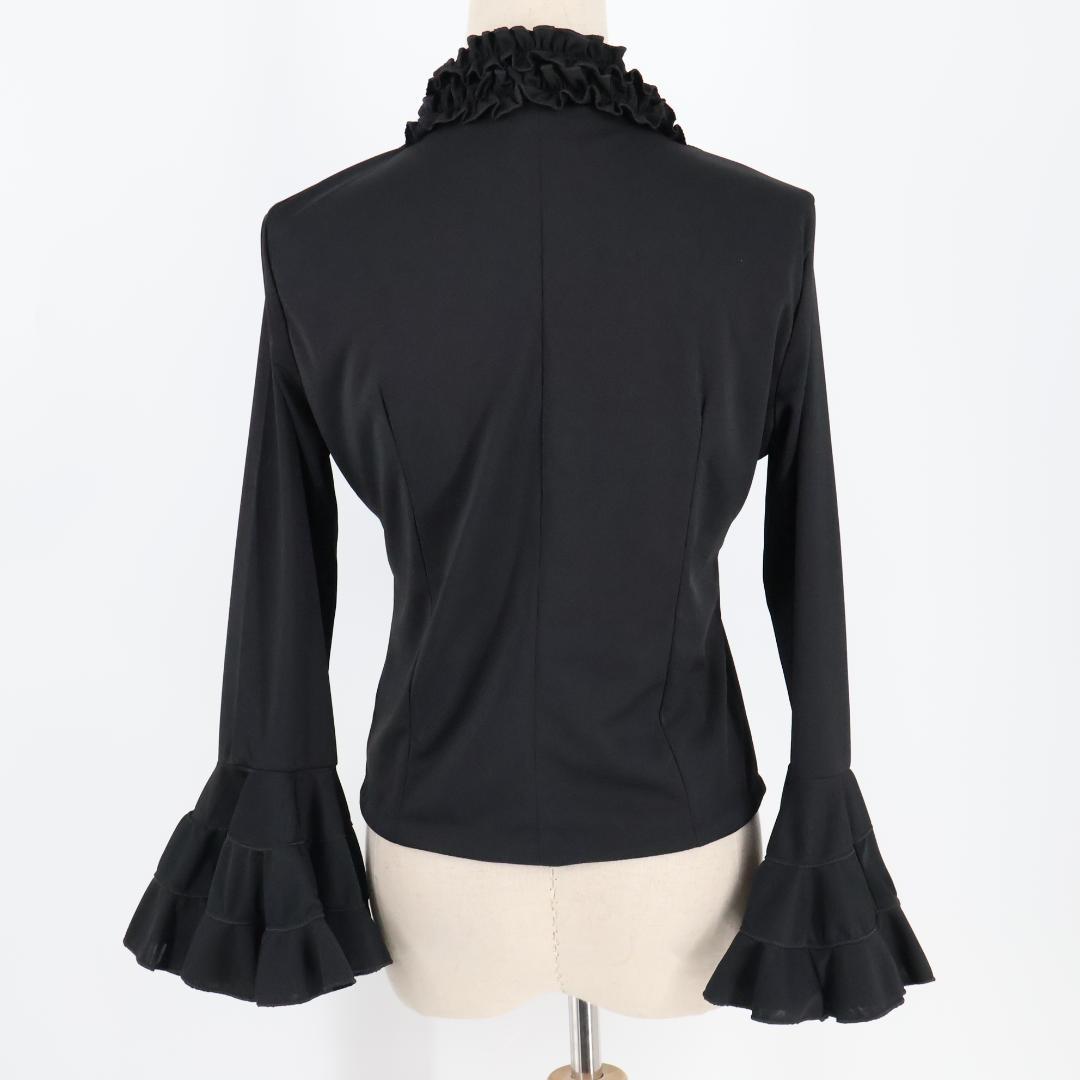 【美品 フラメンコ衣装】ブラック leirena トップス ブラウス 黒 長袖