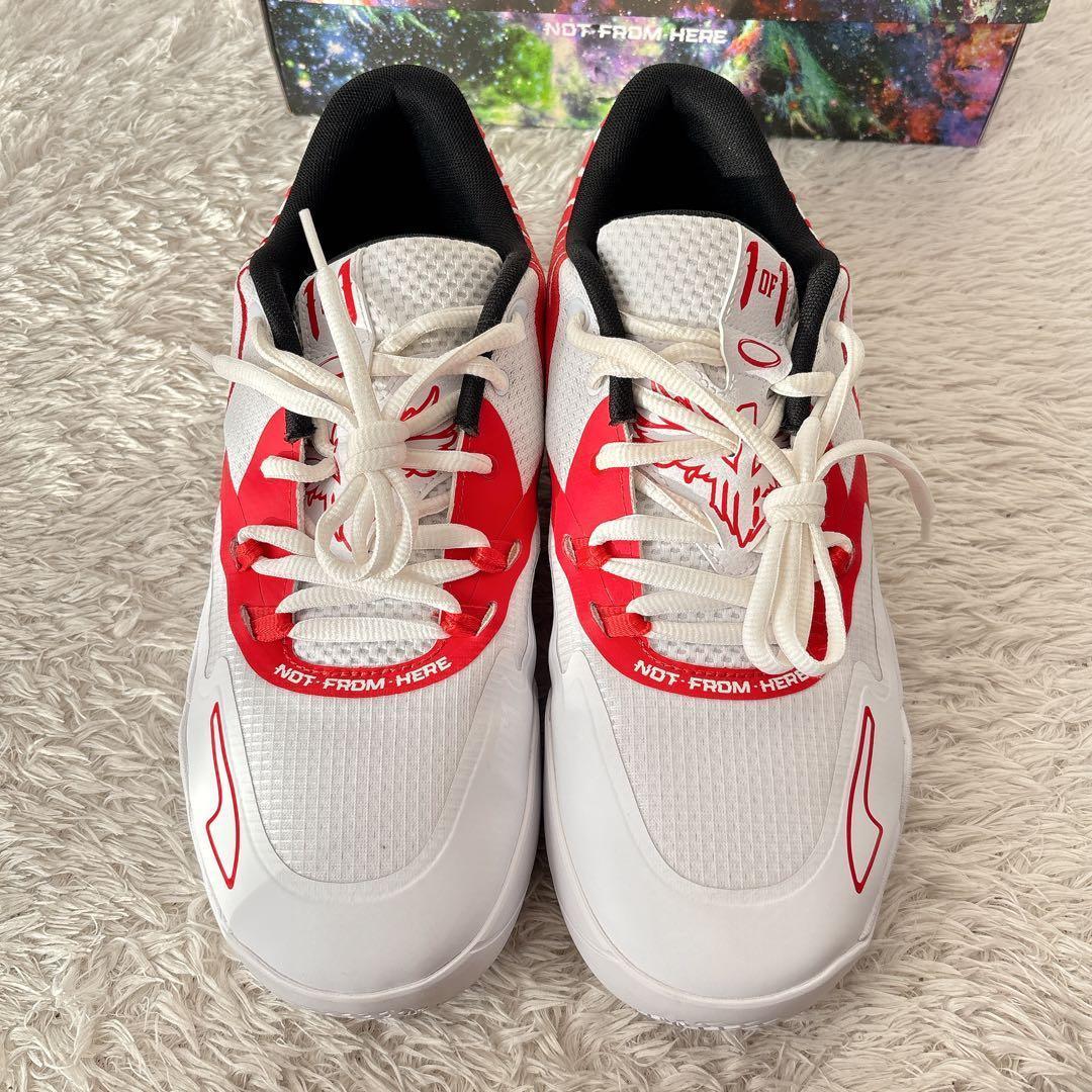 極美品】PUMA プーマ 29.5cm ラメロボール NBA 赤白 バッシュ